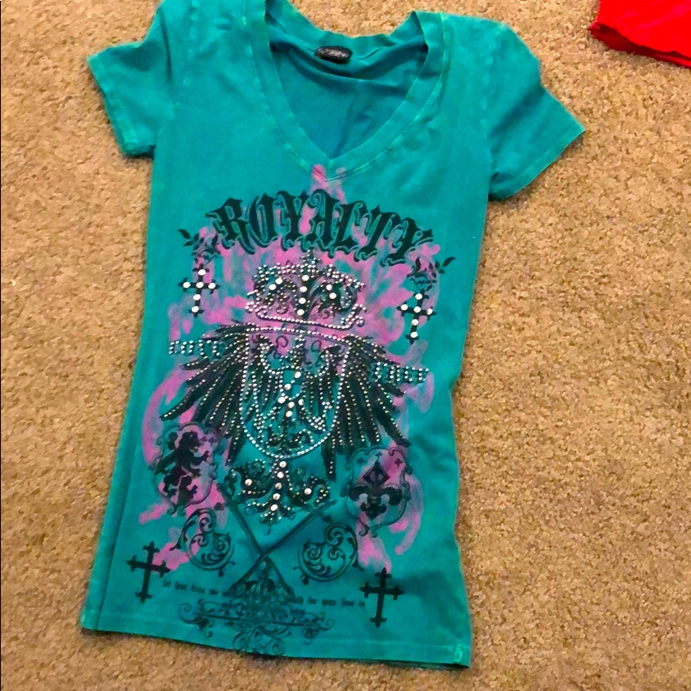 Teal v neck